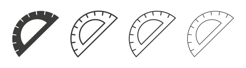 Protractor line icon vector illustration set.