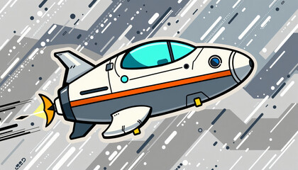 Airplane in storm vector illustration for travel, aviation and weather related content