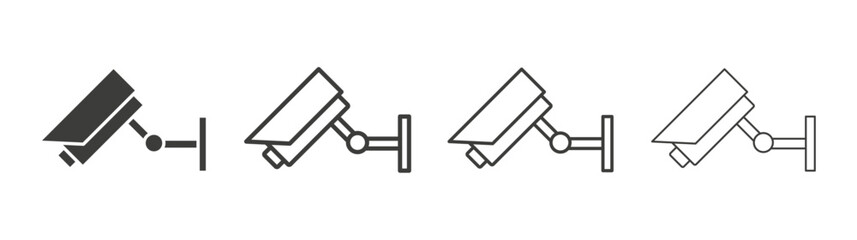 Security Camera line icon vector illustration set.