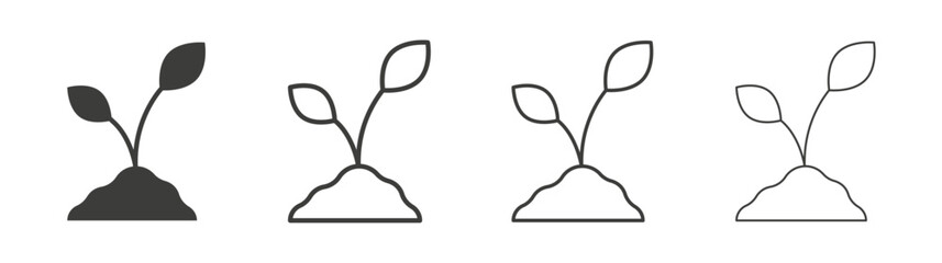 Seedling line icon vector illustration set.