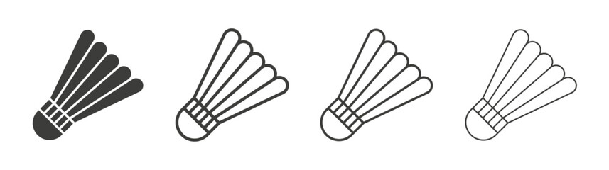 Shuttlecock line icon vector illustration set.