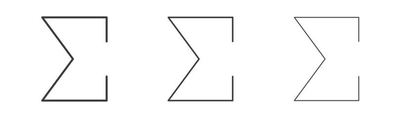 Sigma line icon vector illustration set.