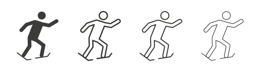 Skating line icon vector illustration set.