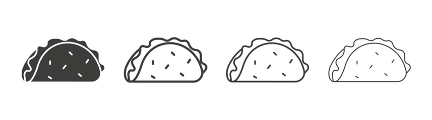 Taco line icon vector illustration set.