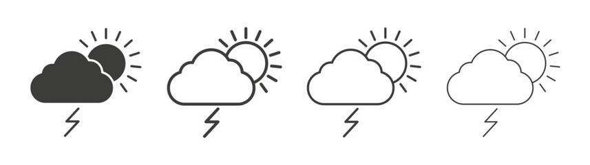 Thunderstorm line icon vector illustration set.