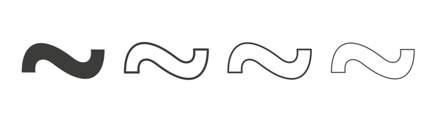 Tilde line icon vector illustration set.