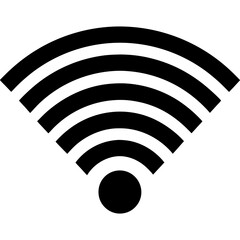 Wifi wireless internet signal flat icon on white background