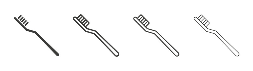 Toothbrush line icon vector illustration set.