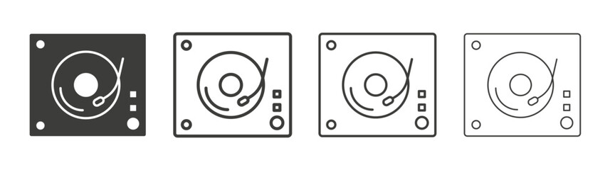 Fototapeta premium Turntable line icon vector illustration set.