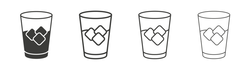 Whiskey Glass line icon vector illustration set.