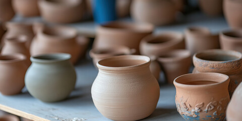 Collection of Unglazed Terracotta and Clay Pots