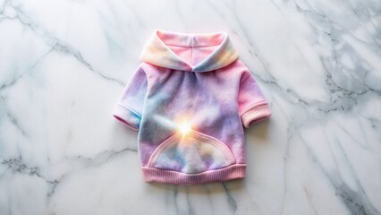 Soft Pink & Lavender Pet Clothes with Glowing Particles on Marble