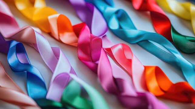 Support for individuals with cancer through multicolored ribbons on World Cancer Day.