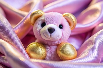 Soft Pink & Lavender Pet Toy Close-Up: Modern Futuristic Fabric Texture