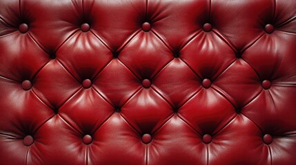 Fototapeta premium Texture of a red leather sofa.