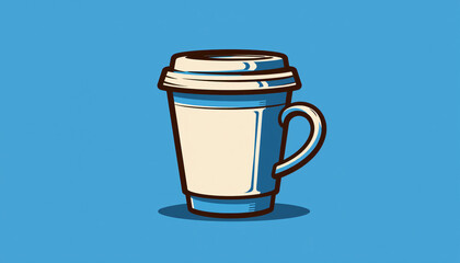 Coffee cup to go vector illustration for cafe websites, food blogs and beverage marketing