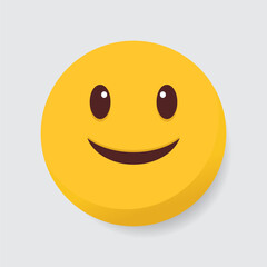 A simple yellow smiley emoji with a friendly expression, symbolizing happiness.