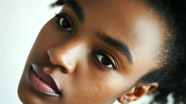 Determined and Confident Person's Close-Up Face Expression