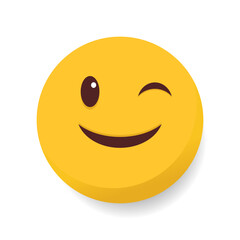 A winking emoji with a playful and friendly expression, often used to convey humor, flirtation, or lightheartedness.