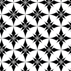 Abstract geometric pattern with crosses, stripes, lines. Seamless vector background. White and black ornament. Modern reticulated graphic design.