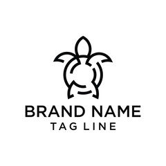 Elegant turtle logo. Minimalist line art design. Perfect for nature, travel, or conservation brands. Clean, vector-based icon.