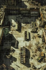 Battlemap for Post Apocalyptic Setting Supermarket Ruin – RPG Terrain Map