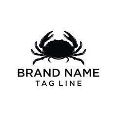 Strong crab logo. Minimalist silhouette design. Perfect for seafood, maritime, or adventure brands. Clean, vector-based icon.