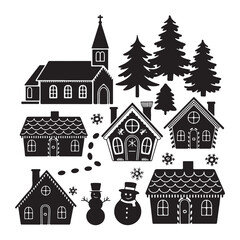 set of houses icons