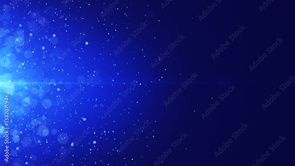Poster a dynamic wave of luminous particles flying horizontally. sparkling bright particles fly in space. s