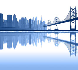 modern city panorama 3d illustration