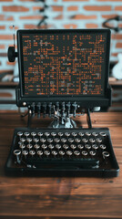 Retro Tech Fusion: An old-fashioned typewriter transformed into a digital interface, a striking contrast between the past and the present.