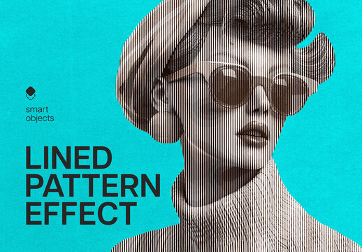 Halftone Patterns Photo Effect Mockup