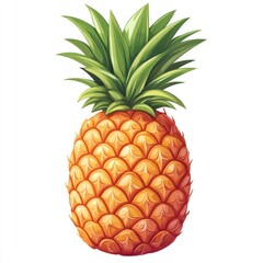 Fototapeta premium Isolated illustration of a ripe pineapple