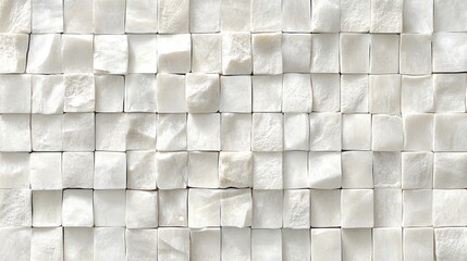 White square stone mosaic tile texture background.