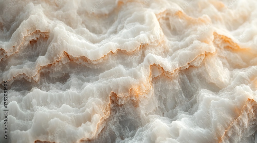 Poster surface of white and orange stone creating wavy pattern