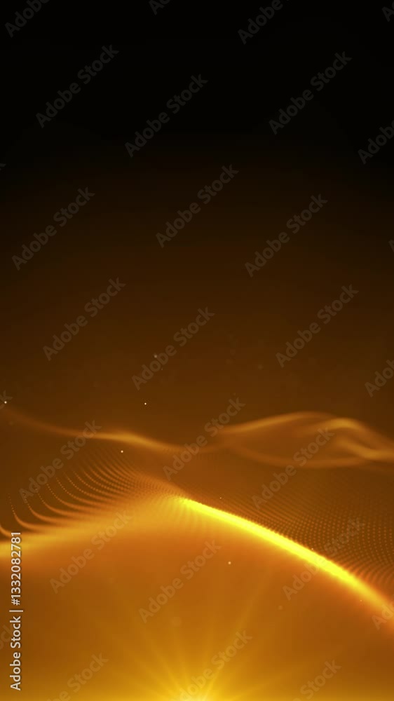 Poster orange smooth futuristic abstract waving shape evolving in a seamless loop. elegant abstract technol