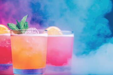 A futuristic cocktail bar where drinks are crafted using molecular gastronomy techniques, transforming ordinary ingredients into extraordinary drinks. 