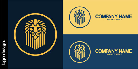 Lion head logo icon. Premium king animal sign. Vector illustration.