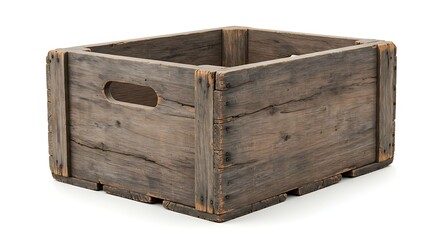 Rustic Weathered Wooden Crate Vintage Storage Box Container old grey aged home chic gray dark brown 