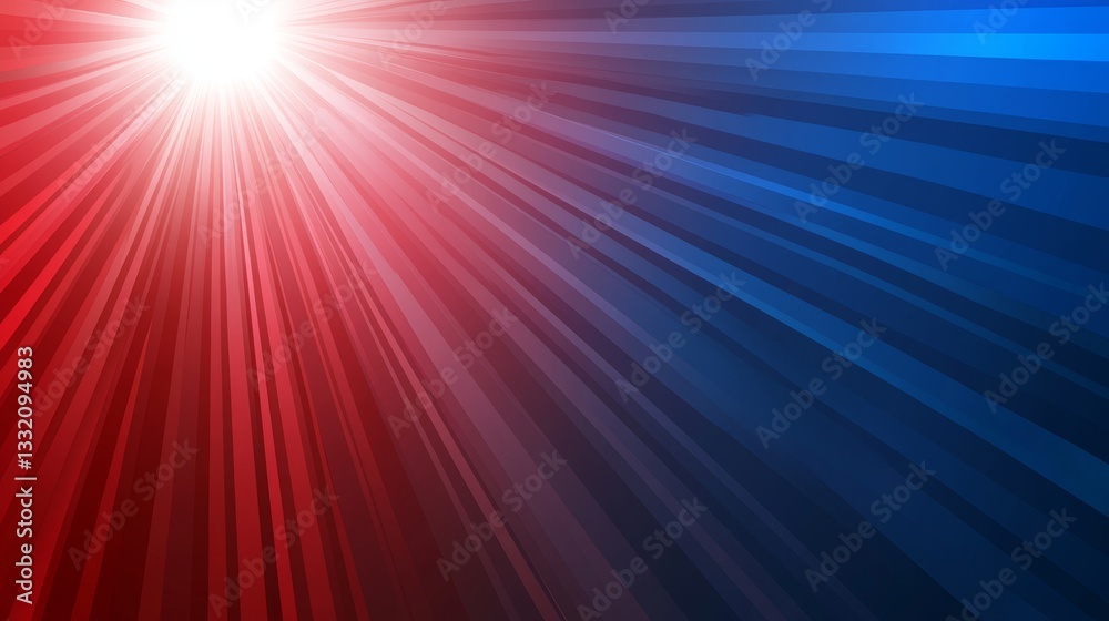 Poster dynamic abstract background with intersecting red and blue light rays creating an energetic and futu