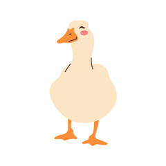 Vector illustration of a cute duck on a white background