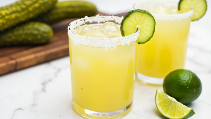Fototapeta premium tangy pickle margarita recipe