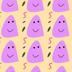 seamless pattern with funny monsters