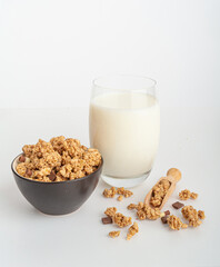 Granola, Muesli Breakfast, Crunchy Cereal Breakfast, Oatmeal Muesli with Seeds and Grains, Healthy Diet