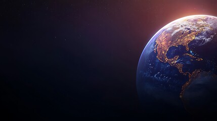 Fototapeta premium A beautiful view of planet earth in dark outer space