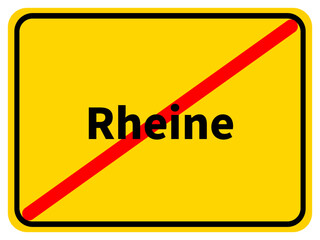 Illustration eines Stadtausgangsschildes von Rheine, einer Gemeinde des Kreises Steinfurt