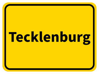 Illustration eines Stadteingangsschildes von Tecklenburg, einer Gemeinde des Kreises Steinfurt