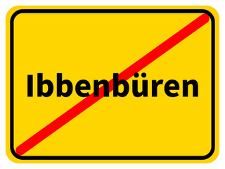 Illustration eines Stadtausgangsschildes von Ibbenbüren, einer Gemeinde des Kreises Steinfurt