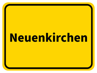 Illustration eines Stadteingangsschildes von Neuenkirchen, einer Gemeinde des Kreises Steinfurt
