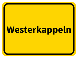 Illustration eines Stadteingangsschildes von Westerkappeln, einer Gemeinde des Kreises Steinfurt